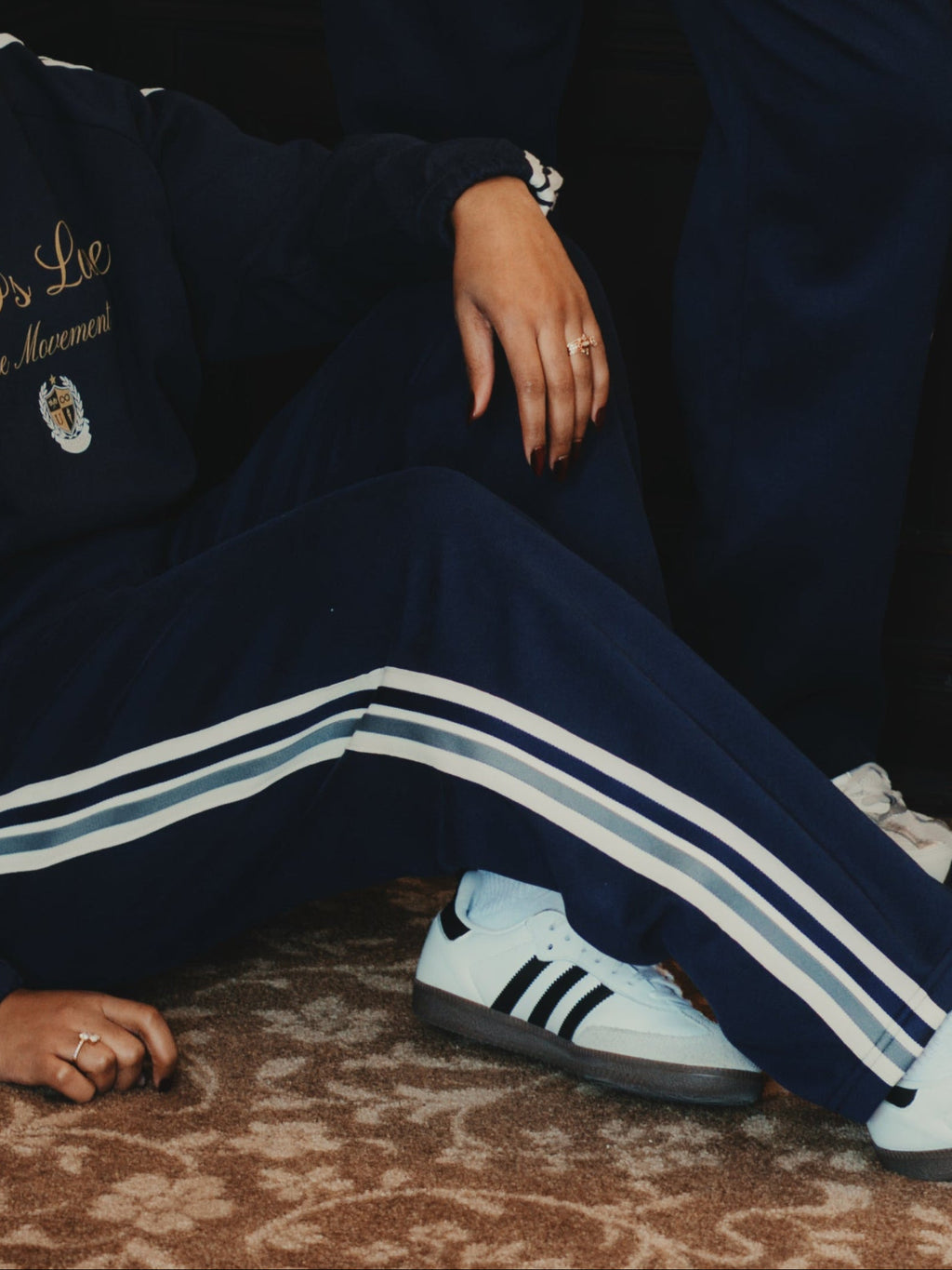 Blue Contrast Side Swiped Sweatpants