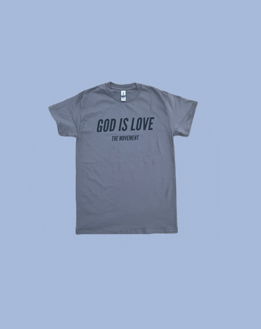 GOD IS LOVE TM Grey and Black Tee