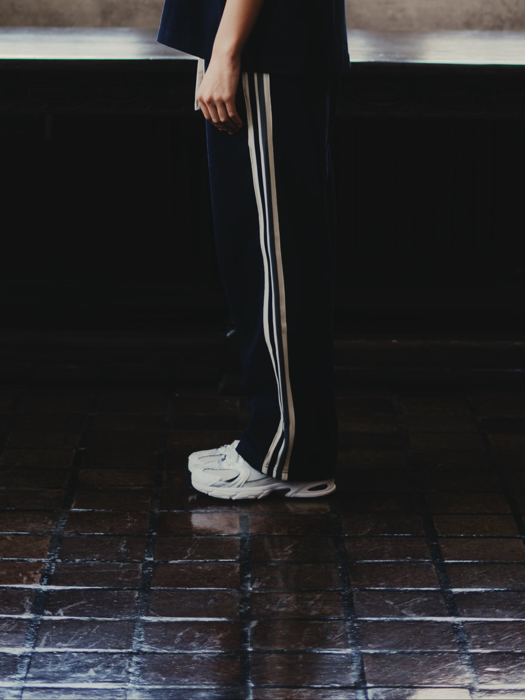 Blue Contrast Side Swiped Sweatpants