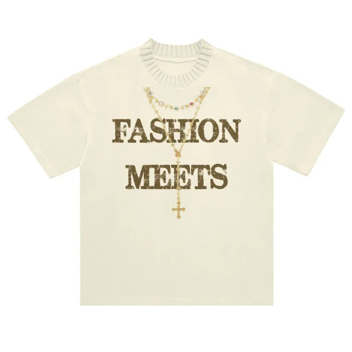 Cream Love of God Knitted Tee