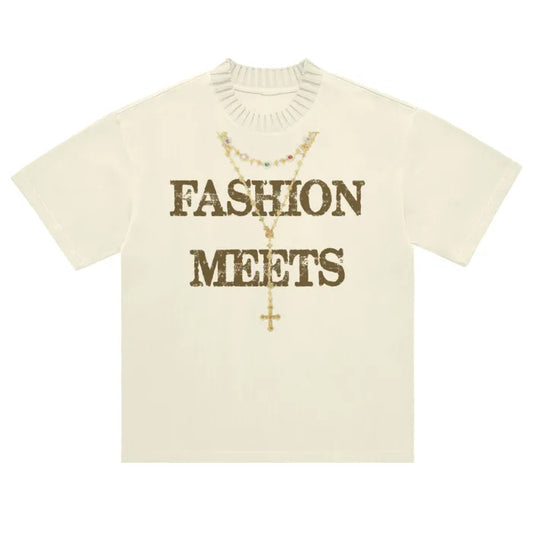 Cream Love of God Knitted Tee