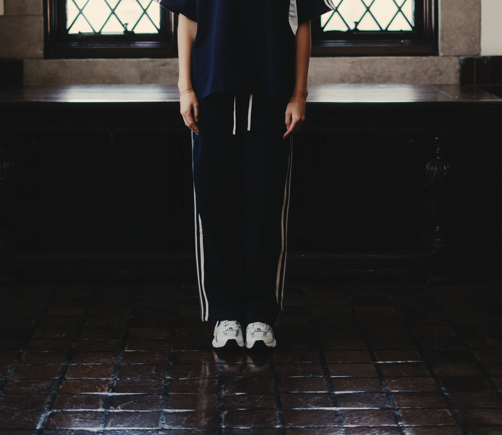 Blue Contrast Side Swiped Sweatpants