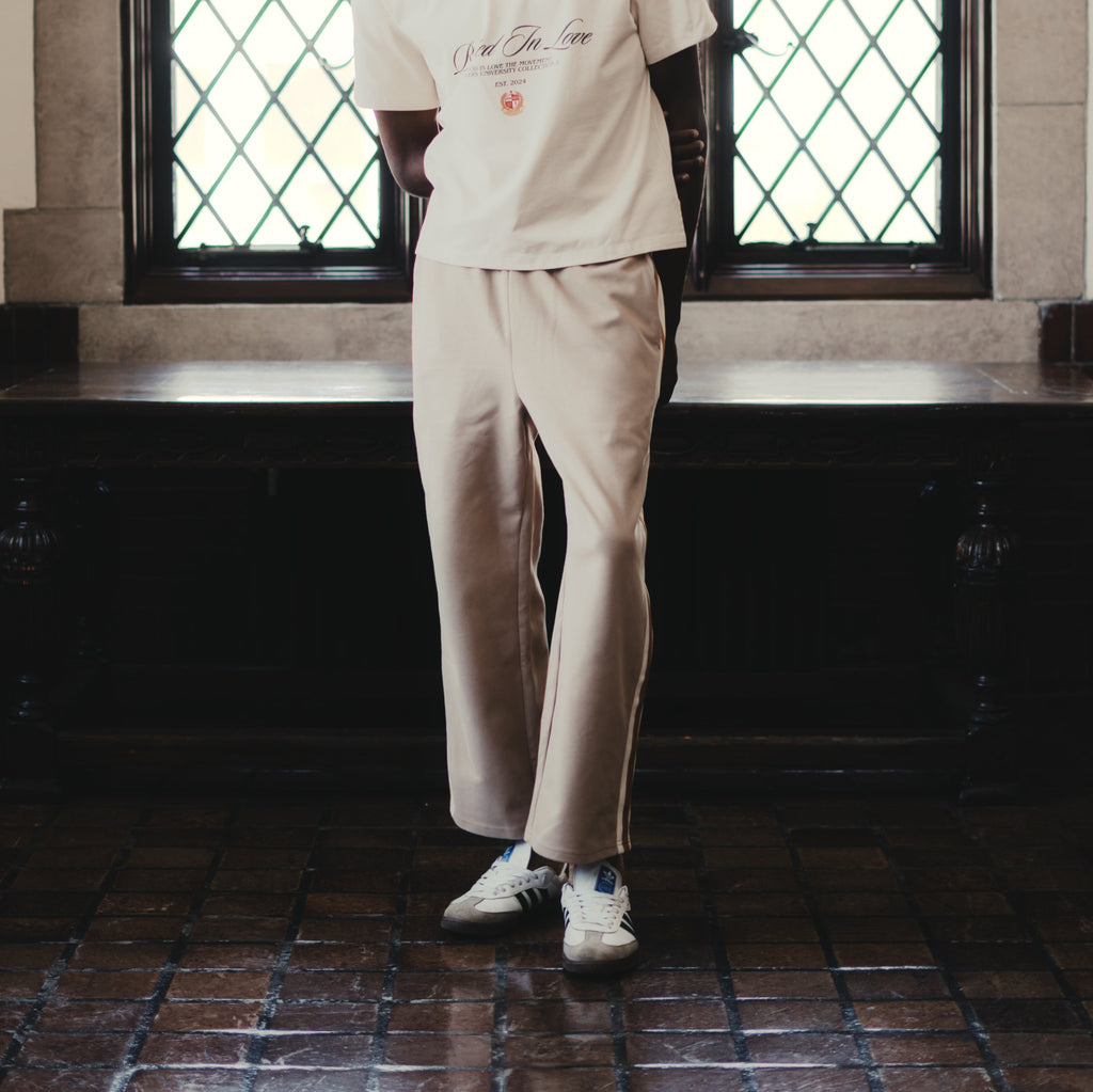 Beige Leisure Sweatpants